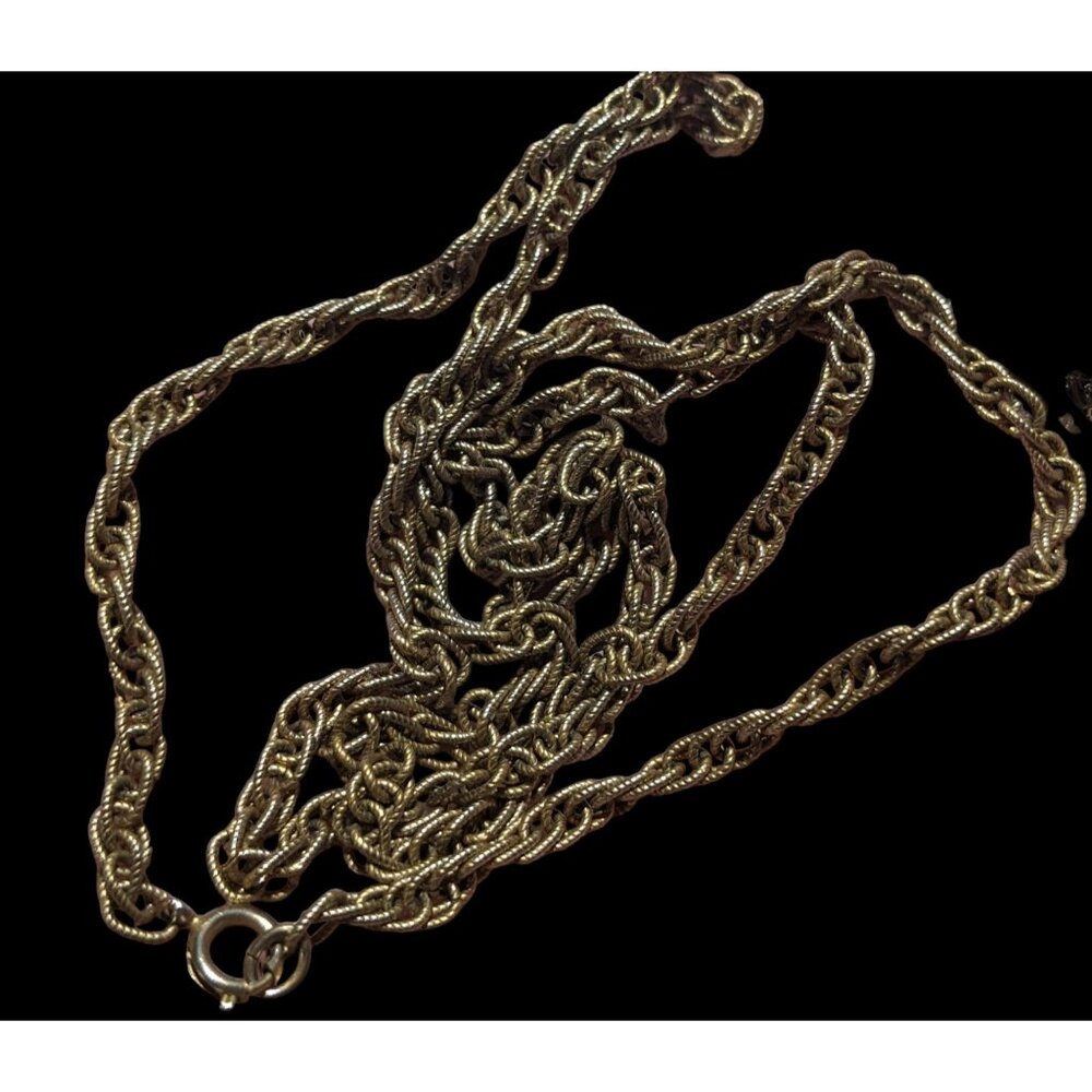 Simple Gold Rope Chain Necklace - Picture 4 of 8